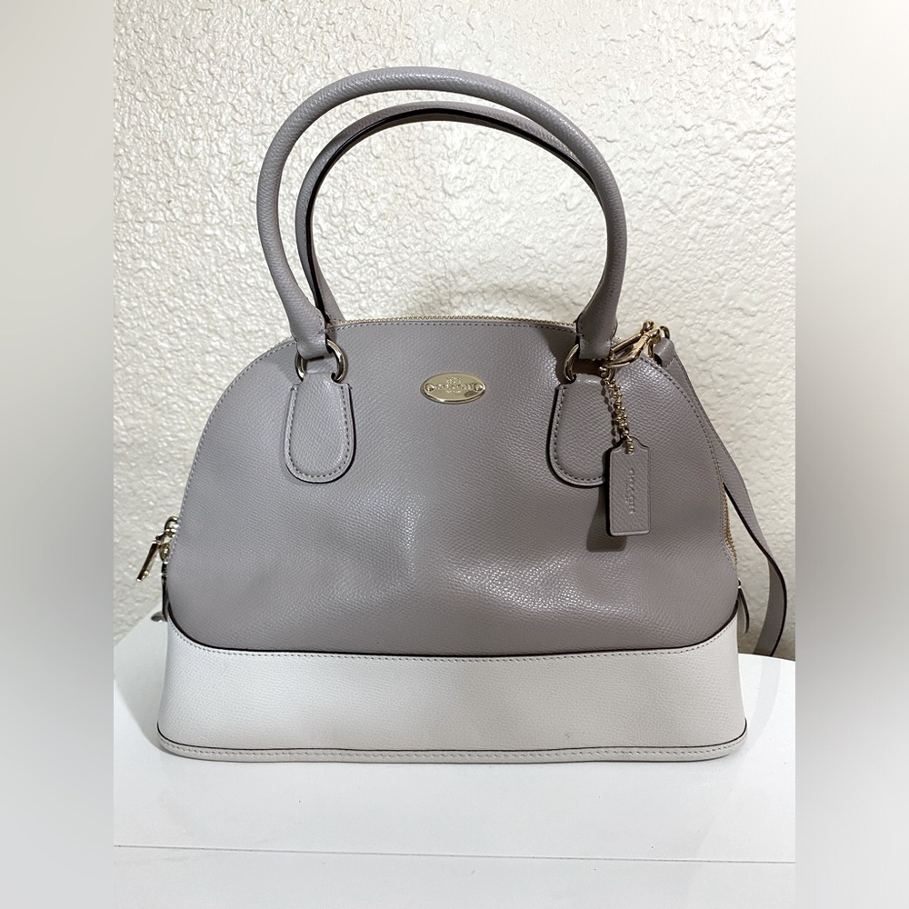 Coach F34491 Bi-Color Cora Domed Leather Satchel